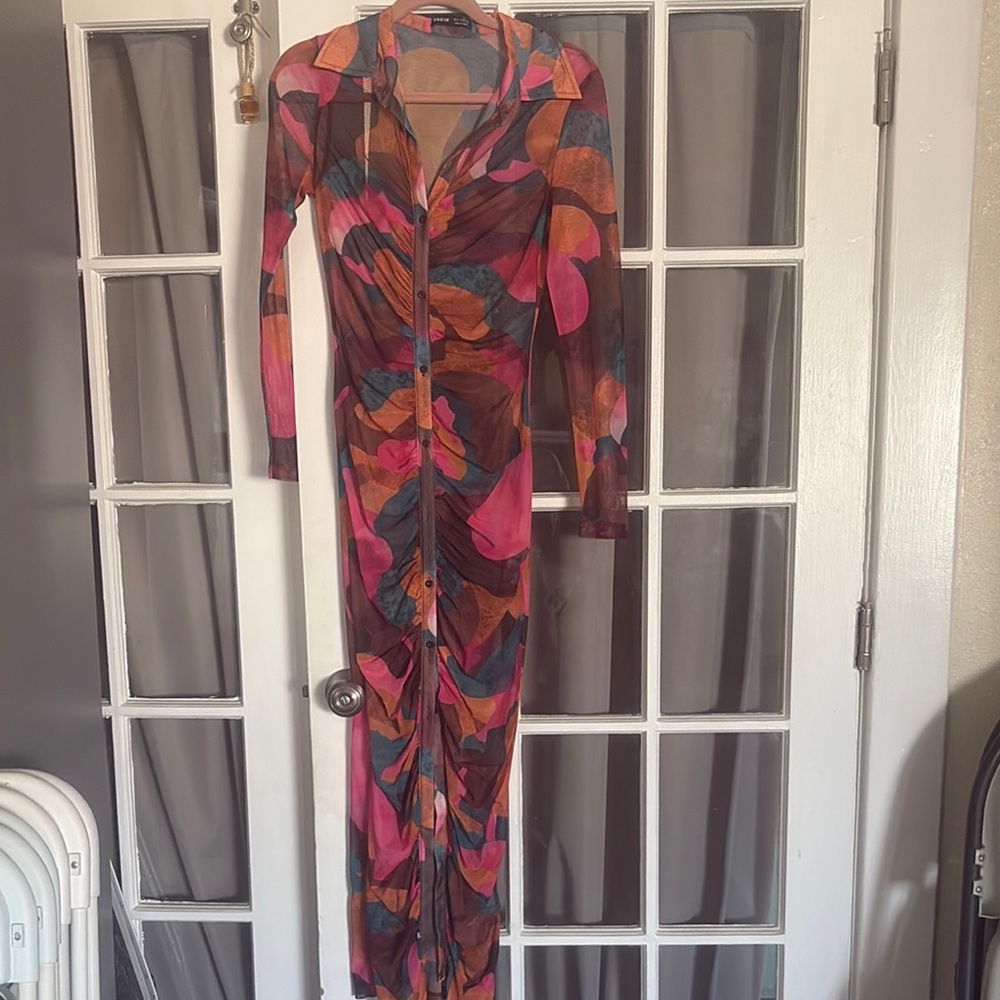 Colorful Women's Sheer Dress